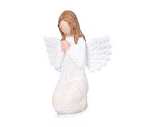 White Praying Angel Figurine - Hand-Painted Guardian Angel Statue, Sympathy and Healing Gift for Women, Spiritual Home Accent for Remembrance or Comfort, Memorial Figurine, Baptism, Confirmation Gift