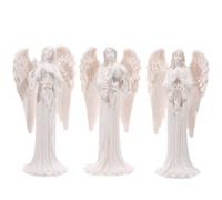 White Praying Angel Figurine Oil Burner with Glass Dish