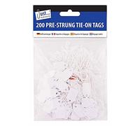 White Pre Strung Tags 13 mm x 20 mm | Tie on Labels | Pricing Tags (5 Packs)