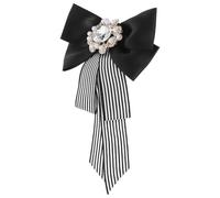 White Pre Tied Bow Tie Clothes Accessory for Dress Shirt | Alloy and Cloth Build, Pin on Back, Easy to Wear, Does Not Hurt Clothes