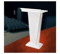 White Presentation Podium Stand - Stylish Floor Lectern for Churches, Restaurants & Events, Professional Pulpit Desk Ideal for Reception Areas & Public Speaking