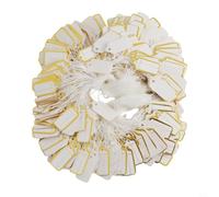 White Price Tags 500pcs 2.6cm Pre-Strung Paper Labels(Gold-500pcs)