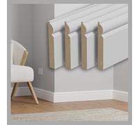 White Primed Torus MDF Skirting Board 120mm x 18mm x 4m in Various Pack Sizes (1)