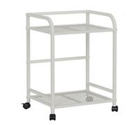 White Printer Stand with Lockable Wheels 2-Tier Desktop Rack Filing rage End Table for PC Scanner Fax Machine Shredder - 20x16x28in