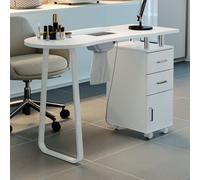 White Professional Manicure Table Nail Station with Dust Collector