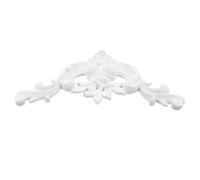 White Pu Decorative Corner Applique with Floral Baroque Detail