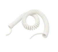 White PU spring cable 2 core 20 18 awg stretch 1-10 meters spiral telescopic cable equipment power cord(Stretch 5 meter,2 cores18 AWG)