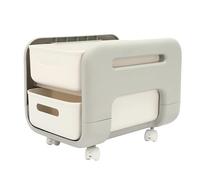 White Pull Out Cabinet Organizer, 2 Tier Slide Out Sliding Shelf, Cabinet Basket Storage Shelf with Sliding Drawers for Kitchen Bathroom Living Room 38.5 * 25.5 * 25.5cm