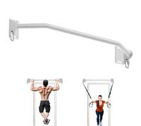 White Pull Up Bar Wall Mounted - Heavy Duty 600lbs Capacity, Multi-Grip Home Gym Bar for Calisthenics & Cross Training | Quick Install for Garage, Outdoor & Indoor Strength Training