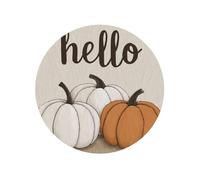 White Pumpkins Simple Word Hello Round Magnetic Fridge Magnets For Kitchen Durable With Enduring Magnetism