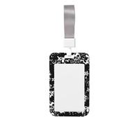 White Punk Skull Id Badge Holder with Detachable Neck Strap, Waterproof Vertical Name Card Holders, for Nurse Students Teachers Staff