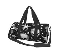 (White Punk Skull) Print Round Large Travel Bag - Multi-Compartment Organizer Lightweight for Trips & Sports