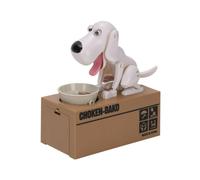 (White) Puppy Bank Coin Money Saving Box Cash Storage Fund
