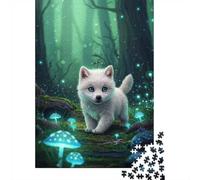 White Puppy in Enchanted Forest Jigsaw Puzzle for Adults, 1000 Pieces, 70x50cm/1000pcs, Fresh Winter Hobby, Relaxing Home Time And January Evenings