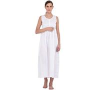 White Pure Cotton Sleeveless Nightdress