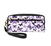 White Purple Butterflies Cosmetic Bags for Womem,Travel Toiletry Bag Accessories Organizer Zipper Pouch Gift Idea