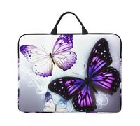 White Purple Butterflies Laptop Case 14 Inch Laptop Sleeve Computer Carrying Bag Shockproof Protective Notebook Case Portable Laptop Bag Waterproof Briefcase Bag for Men Women