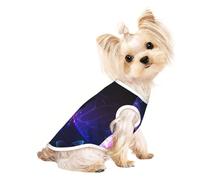 White Purple Butterflies print Dog Shirts for Small Dogs Stretchy T-Shirts Lightweight Tank Top Sleeveless Striped Vest