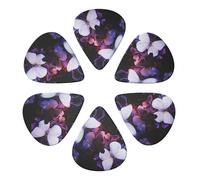White Purple Butterflies Printed Guitar Picks Plectrum,Guitar accessories,6pcs 0.46mm