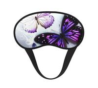 White Purple Butterflies Sleep Mask for Side Sleeper, Blackout Eye Mask for Women Men, Zero Pressure Sleeping Masks Soft Breathable Eye Cover Comfortable Blindfold Eyeshade for Night Sleep