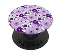 White Purple Flowers Gardener Spring Season Gardening PopSockets Swappable PopGrip