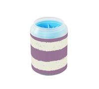 White-purple Horizontal Stripes Reusable Paw Cleaner with Soft Massage Brush Feet Bathing Brush for Dogs Cats limpia patas para perros