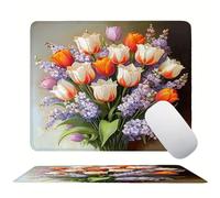 White Purple Mouse Mat 20 x 15 cm Ultra Thin, with Stitched Edges Office Mouse Pad, Non-Slip Rubber Base, Waterproof & Washable, Home Desk Accessories, Aesthetic with Design Mousepad 200x150mm s0z-2