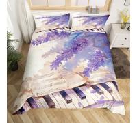 (White Purple, Single(No Comforter)) Homewish Mandala Bedding,Boho Flower Bed Set for Kids Girls,Rainbow Vintage Floral Duvet Cover Double,Plant Botanical Bed Cover,Bohemian Style