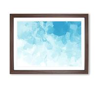 White Pursuing The Blue In Abstract Modern Art Framed Wall Art Print, Ready to Hang Picture for Living Room Bedroom Home Office Décor, Walnut A2 (64 x 46 cm)