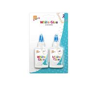 White PVA Craft Glue. Nontoxic White Glue with Fine Tip, 40ml - 2 Pack, Ideal for Papers, Posters, etc.