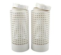 White PVC Compost Bin Tube for Garden, 12x6x6 Inch Space-Saving Composter with Secure Screwed Lid and Ventilator, Small Flower Pot Waste Processor(3pcs)