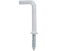 White PVC Dresser Hooks 19mm Plastic Coating Shouldered Dresser Hooks Cup Hook L Shape Cup Hangers L Screw Hooks for Hanging Party Celebration Light Strings 25 Pack.