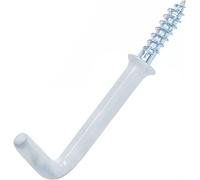 White PVC Dresser Hooks 25mm Plastic Coating Shouldered Dresser Hooks Cup Hook L Shape Cup Hangers L Screw Hooks for Hanging Party Celebration Light Strings 25 Pack.