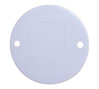 White PVC Round Circular Box Lids - 65mm Dia - Fits 20mm & 25mm Conduit Boxes (Pack of 2)