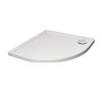 White Quadrant Stone Resin Premium Shower Tray with Corner Waste Position, 1000 x 1000 mm - Balterley