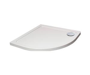 White Quadrant Stone Resin Premium Shower Tray with Corner Waste Position, 1000 x 1000 mm - Balterley