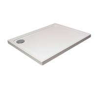 White Quadrant Stone Shower Tray with Corner Waste Position with Upstands - 1100 x 800 mm - Balterley