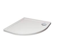 White Quadrant Stone Shower Tray With Corner Waste Position With Upstands - 800 X 800 mm - Balterley