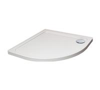 White Quadrant Stone Shower Tray with Corner Waste Position with Upstands - 900 x 900 mm - Balterley