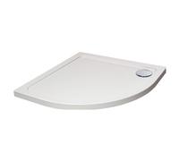 White Quadrant Stone Slip Resistant Shower Tray with Corner Waste Position - 800 x 800mm - Balterley