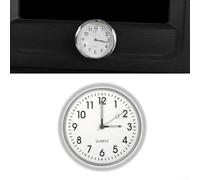 White Quartz Analog Car Clock 4cm Metal Vent
