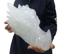 White Quartz Dragon Skull,White Clear Crystal Hand Carved Home Decor(Size:13-15cm about700g)