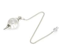White Quartz Pendulum | Universal Waterdrop Radiesthesia Divinatory Crystal Pendulum with High Vibrational Quality | 4cm White Quartz Dowsing Pendulum | 17cm Chain Included