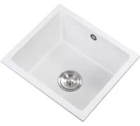 White Quartz Square Kitchen Sink 40x36x21cm Modern Bar & Balcony Washbasin Stylish Bathroom Sink for Home & Apartment Durable & Easy to Clean