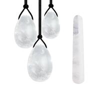 White Quartz Yoni Egg Natural White Crystal Jade Eggs Kegel Exerciser Stone Ball-1 Set