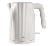 Quest 32039 1.5 Litre Cordless Kettle/Stylish Modern Grooved Design/Spout Filter/Overheat Protection / 3000W Fast Boil/White Colour