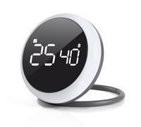White Quick Que Kitchen Timers, Visual timers Large LED Display Magnetic Countdown Countup Timer for Classroom Cooking Fitness Baking Studying Teaching, Easy for Kids and Seniors (White)