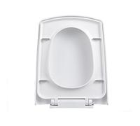 White Quick Release Toilet Seat with Adjustable Hinges for Easy Installation - Polypropylene Square Design