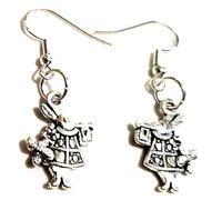 White Rabbit Earrings on Sterling Silver Hooks, Alice Earrings, Fairytale Earrings, Cosplay Jewelry, Animal Earrings, March Hare Earrings