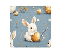 White Rabbit Egg Pattern Camera Wrap Cloth, Squares Magic Self-Adhesive Cloth for Lens Camera Anti-Scratch Lens Protector Makeup Wrap Cloth Bag 21.7" x 21.7"